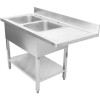 Dobbeltvask Hoar til venstre Med opbevaringsflade kant 1800x600x910mm | Adexa DSB1860L