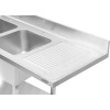 Dobbeltvask Hoar til venstre Med opbevaringsflade kant 1800x600x910mm | Adexa DSB1860L
