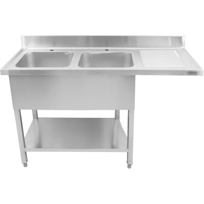 Dobbeltvask Hoar til venstre Med opbevaringsflade kant 1800x600x910mm | Adexa DSB1860L