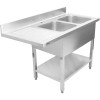 Dobbeltvask til højre Med opbevaringsflade kant 1800x600x910mm | Adexa DSB1860R