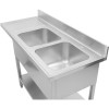 Dobbeltvask til højre Med opbevaringsflade kant 1800x600x910mm | Adexa DSB1860R