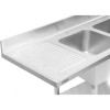 Dobbeltvask til højre Med opbevaringsflade kant 1800x600x910mm | Adexa DSB1860R