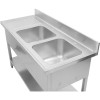Vask i rustfrit stål 1500x700x950mm 2 kroge til højre kant | Adexa DSD1570R