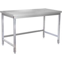 Arbejdsbord i rustfrit stål uden underhylde 1200x700x900 mm | Adexa SWTB70120