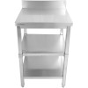 Arbejdsbord Rustfrit stål 3 hylder Bagkant Firkantede ben 600x600x900mm | Adexa DW3T6060B