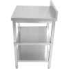Arbejdsbord Rustfrit stål 3 hylder Bagkant Firkantede ben 600x600x900mm | Adexa DW3T6060B
