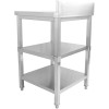 Arbejdsbord Rustfrit stål 3 hylder Bagkant Firkantede ben 600x600x900mm | Adexa DW3T6060B