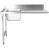 Nedfældbar vask Venstre side 1200x650x850mm Med vask Med Kant Rustfrit stål | Adexa DWITA1265L