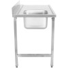 Nedfældbar vask Venstre side 1200x650x850mm Med vask Med Kant Rustfrit stål | Adexa DWITA1265L