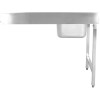 Nedfældbar vask Venstre side 1200x650x850mm Med vask Med Kant Rustfrit stål | Adexa DWITA1265L