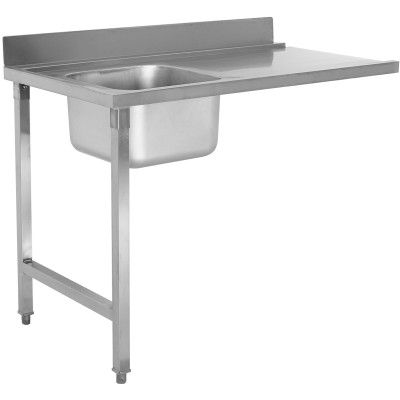 Nedfældbar vask Venstre side 1200x650x850mm Med vask Med Kant Rustfrit stål | Adexa DWITA1265L