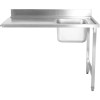 Køkkenvask Højre side 1200x650x850mm Med vask Med kant Rustfrit stål | Adexa DWITA1265R