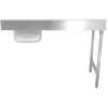 Nedfældbar vask Venstre side 1400x650x850mm Med vask Med afløbshul Med Kant Rustfrit stål | Adexa DWITC1465R