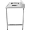 Indløbsvask Højre side 1400x650x850mm Med vask Med afløbshul Med Kant Rustfrit stål | Adexa DWITC1465L