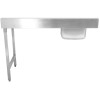 Indløbsvask Højre side 1400x650x850mm Med vask Med afløbshul Med Kant Rustfrit stål | Adexa DWITC1465L