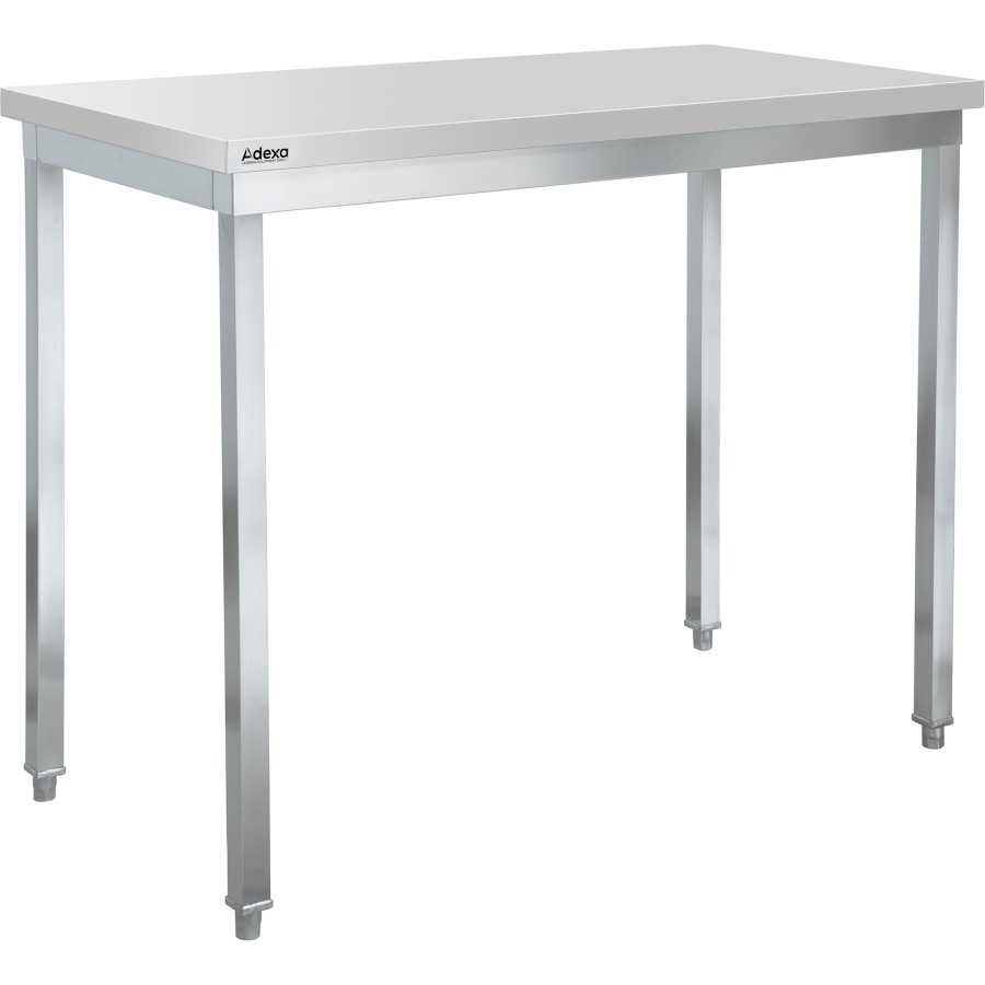 Premium Arbejdsbord i rustfrit stål uden underhylde og seler 1200x600x982mm | Adexa DWS60120