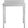 Premium Arbejdsbord med bagkant i rustfrit stål uden underhylde og seler 1200x600x982mm | Adexa DWS60120B