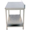 Premium arbejdsbord rustfrit stål underhylde firkantede ben Kant 600x600x850mm | Adexa HWT60604
