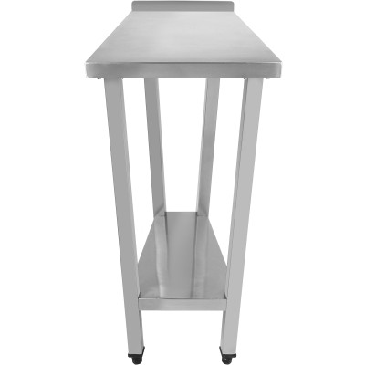 Arbejdsbord Underhylde og Kant i rustfrit stål 600x800x900mm | Adexa DWT80060B