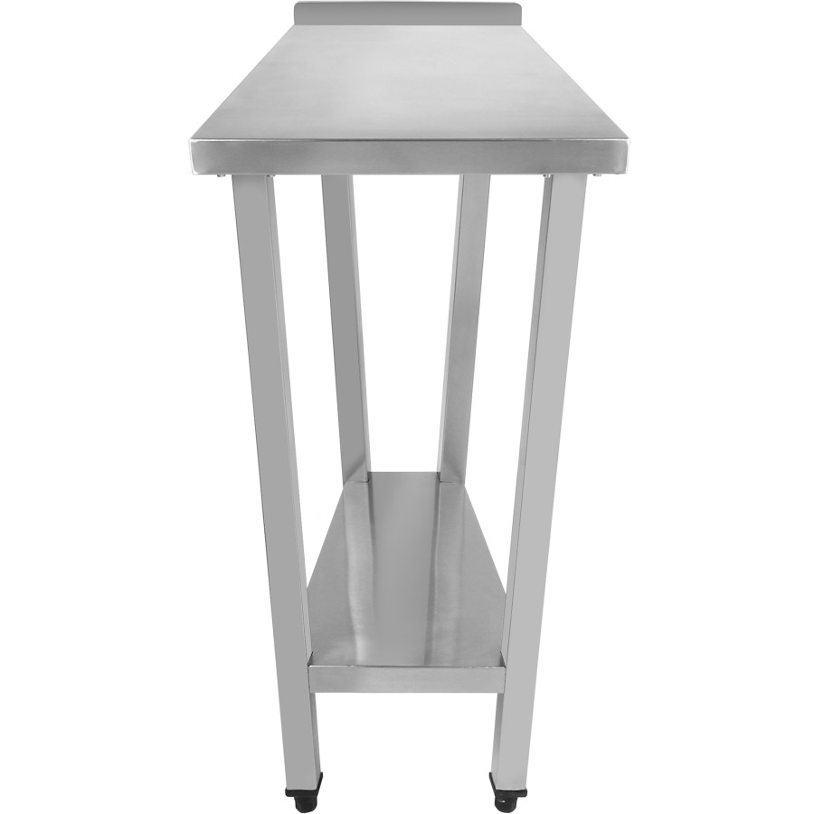 Arbejdsbord Underhylde og Kant i rustfrit stål 600x800x900mm | Adexa DWT80060B