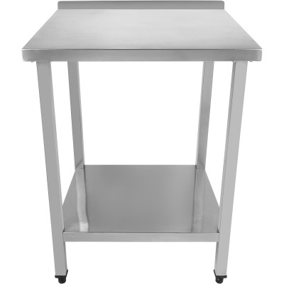 Arbejdsbord Underhylde og kant i rustfrit stål 1000x800x900mm | Adexa DWT80100B