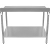 Arbejdsbord Underhylde og kant i rustfrit stål 1500x800x900mm | Adexa DWT80150B