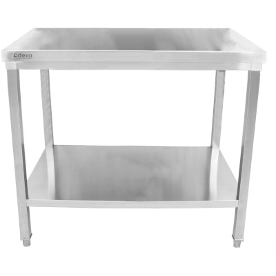 Arbejdsbord i rustfrit stål Underhylde Firkantede ben 600x700x850mm | Adexa HWT6070
