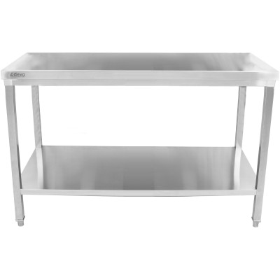 Arbejdsbord i rustfrit stål Underhylde Firkantede ben 1400x700x850mm | Adexa DWTF14070WO