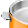 Serveringsgryde med glaslåg og indsats i rustfrit stål Trelags hamret overflade 320x120mm Orange | Adexa E0912015