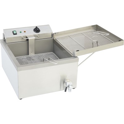 Professionel donut-Friture Elektrisk bænkmodel 1 bassin 3kW 11 liter Tap | Adexa EFDF