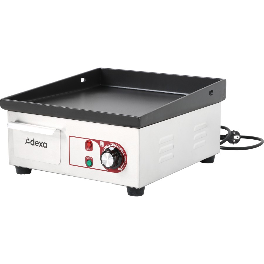 Professionel stegeplade emaljeret kogeplade glat 360x380mm 1,5kW elektrisk | Adexa EG3638