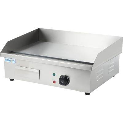 Kommerciel grillplade glat 550x400x200mm 3kW elektrisk | Adexa EG818B