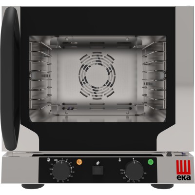 Kombiovn med indirekte dampfunktion 4 x GN1/2 Elektromekanisk styring Højrehængt dør | Tecnoeka EKF412NALU