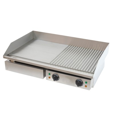 Professionel stegeplade med glat rist 730x500x230mm 4.4kW elektrisk | Adexa FT822