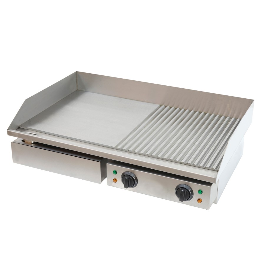 Professionel stegeplade med glat rist 730x500x230mm 4.4kW elektrisk | Adexa FT822