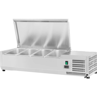 Kantinekøler/Kølerenne 1200mm 4xGN1/3 Dybde 380mm Rustfri låg | Adexa GA512