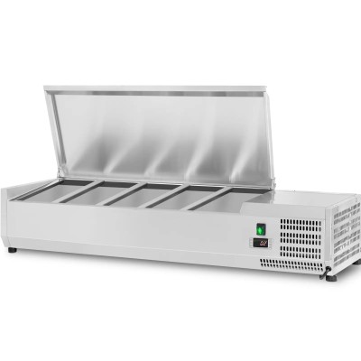 Kantinekøler/Kølerenne 1400mm 6xGN1/3 Dybde 380mm Rustfri låg | Adexa GA514