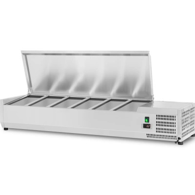Kantinekøler/Kølerenne 1500mm 6xGN1/3 Dybde 380mm Rustfri låg | Adexa GA515