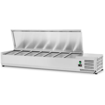 Kantinekøler/Kølerenne 1600mm 7xGN1/3 Dybde 380mm Rustfri låg | Adexa GA516