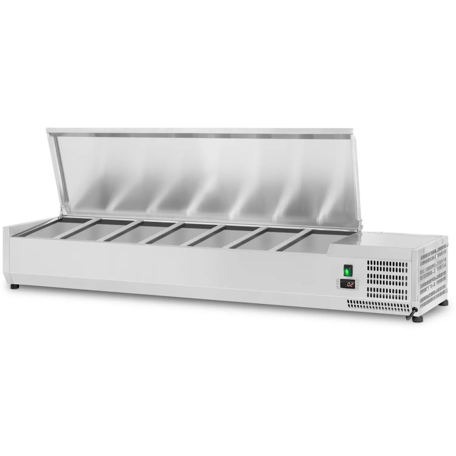 Kantinekøler/Kølerenne 1600mm 7xGN1/3 Dybde 380mm Rustfri låg | Adexa GA516