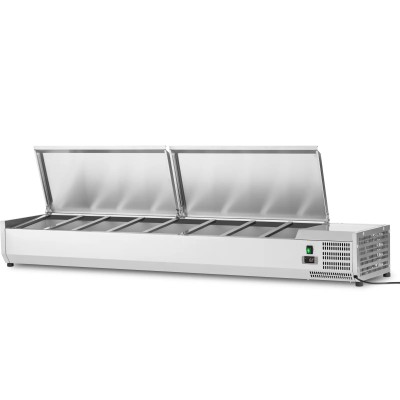 Kantinekøler/Kølerenne 1800mm 8xGN1/3 Dybde 380mm Rustfri låg | Adexa GA518
