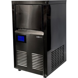 Professionel ismaskine Klar is Individuelle terninger 30kg/24t 10kg beholder Sort rustfrit stål Digital kontrol | Adexa GI30BD