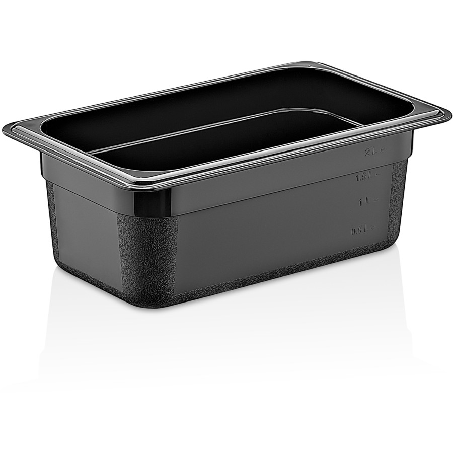 GN-kantine Polycarbonat GN1/4 Dybde 100mm Sort | Adexa PB8144