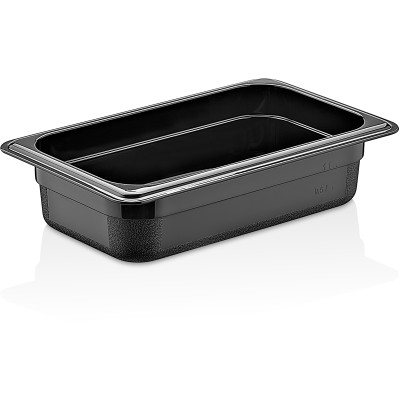 GN-kantine Polycarbonat GN1/4 Dybde 65mm Sort | Adexa PB8142