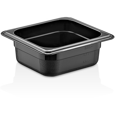 GN-kantin Polycarbonat GN1/6 Dybde 65mm Sort 0,75 liter | Adexa GNP1665B