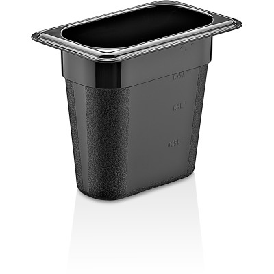 GN-kantine Polycarbonat GN1/9 Dybde 150mm Sort | Adexa PB8196