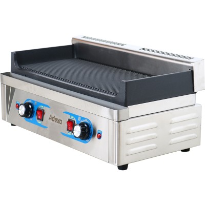 Professionel Friture Elektrisk 1 zone 2,3kW Ribbet støbejernstop | Adexa GP5530EW