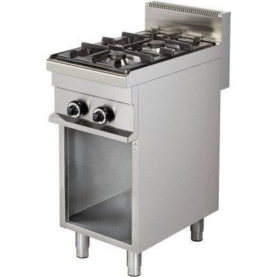 Professionel gaskomfur Åbent kabinet 2 brændere 12,0kW | Adexa Hotmax 700 GR711