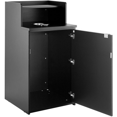 Affaldsstation med affaldshul og bakkehylde sort 625x605x1210mm | Adexa GSLJ0003