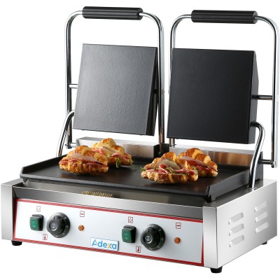 Professionel kontaktgrill dobbelt glat 3,6 kW | Adexa HEG813B